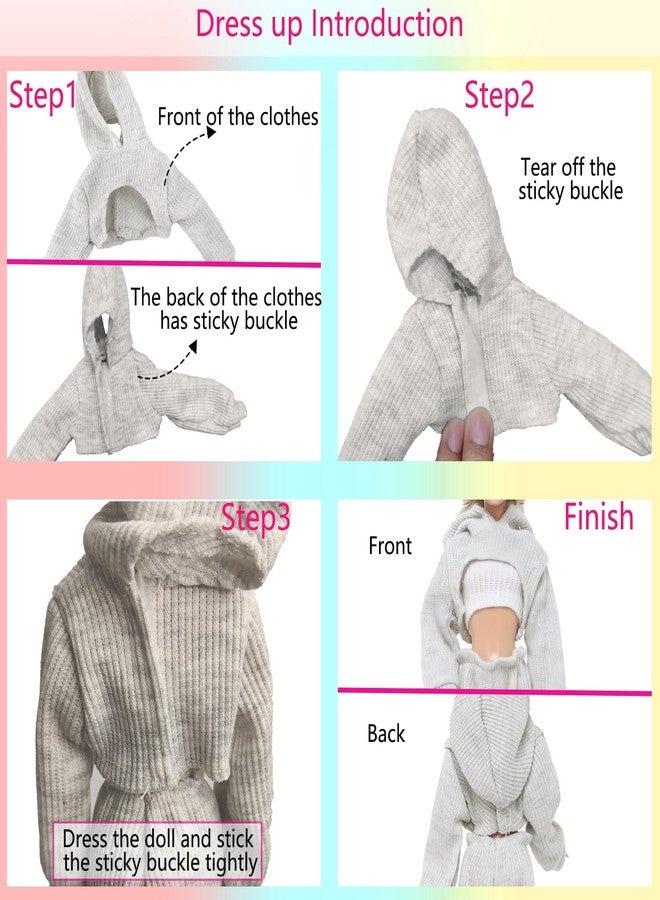 BLIJOLA 3 Sets Handmade Doll Clothes for 11.5 inch Girls Dolls Accessories, Spring Summer Winter Sport Style Outfits with Pants & Shoes (Blue/Purple/White) - Image 2