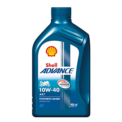 Shell Advance AX7 4T 10W-40 API SM Synthetic Technology Motorbike Engine Oil (900 ml), 0.9L - Image 1