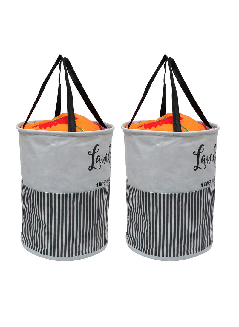 Perpetual - Perpetual Cloth Basket For Laundry - Waterproof Non Woven Cloth Bag For Storage Clothes, Flodable Laundry Basket Bag With Handle 45 Liter (Greypcs), 15 Cm, 30 Cm - Image 1