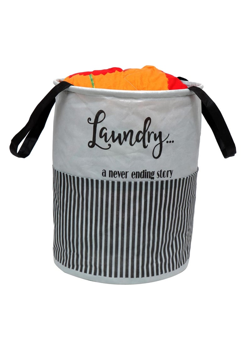 Perpetual - Perpetual Cloth Basket For Laundry - Waterproof Non Woven Cloth Bag For Storage Clothes, Flodable Laundry Basket Bag With Handle 45 Liter (Greypcs), 15 Cm, 30 Cm - Image 1