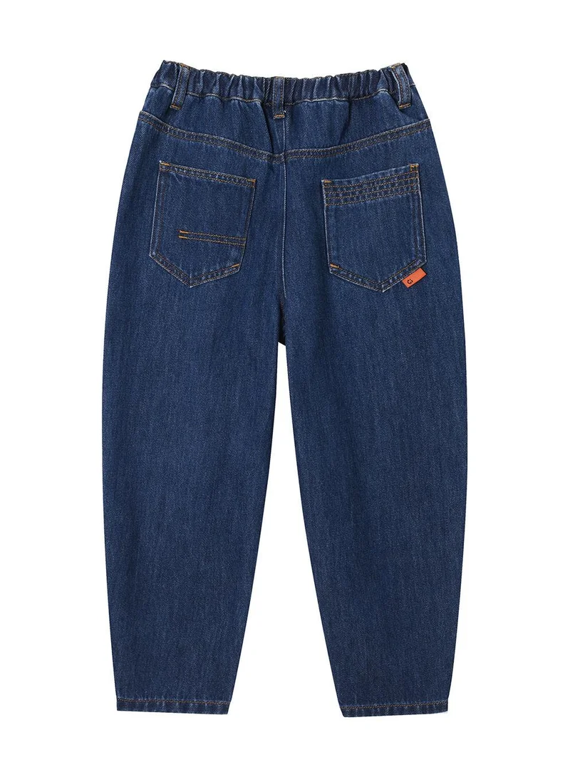 GIORDANO Kids' Comfy Cotton Denim Jeans | Relaxed Fit, Elastic Waist