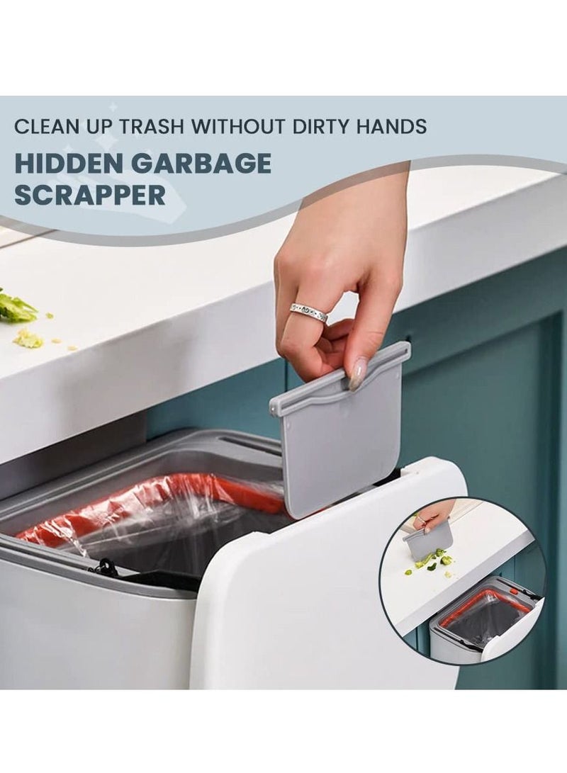 Gulf World Direct سلة المهملات GWD Kitchen Compost - سلة مهملات معلقة بغطاء - سلة مهملات لطاولة المطبخ، تحت الحوض، غرفة النوم، المكتب - سلة قمامة قابلة للتركيب، دلو - أبيض - Image 5