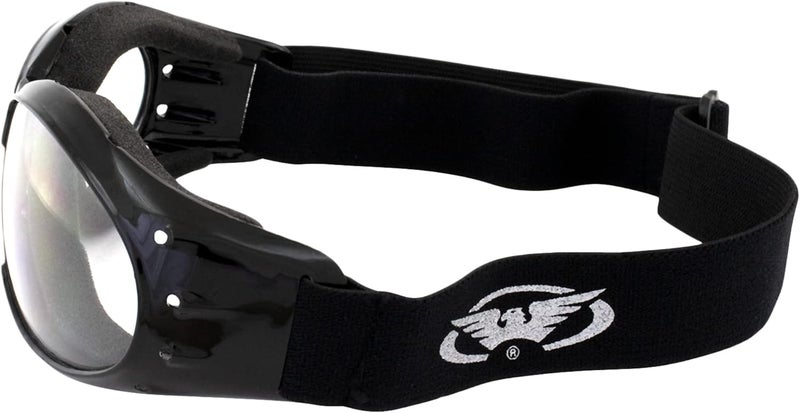 Global Vision Eliminator Deluxe Red Baron Style Padded Riding Goggles - Clear, Smoke, Yellow & Blue Lenses - Image 3