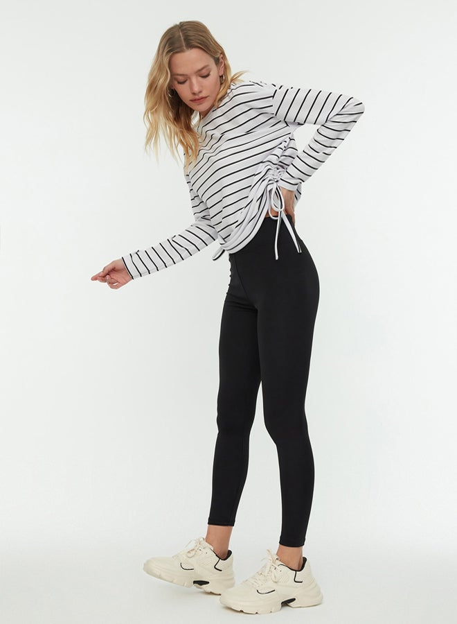 trendyol Black Fleece Inside Scuba High Waist Stretchy Knitted Leggings  - Image 4