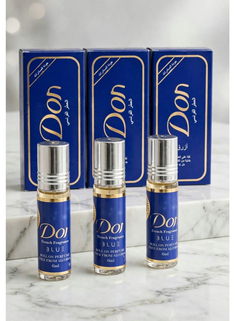 Don Don Dawn Blue Perfume by Naila, 6ml (Set of 3) - Image 1
