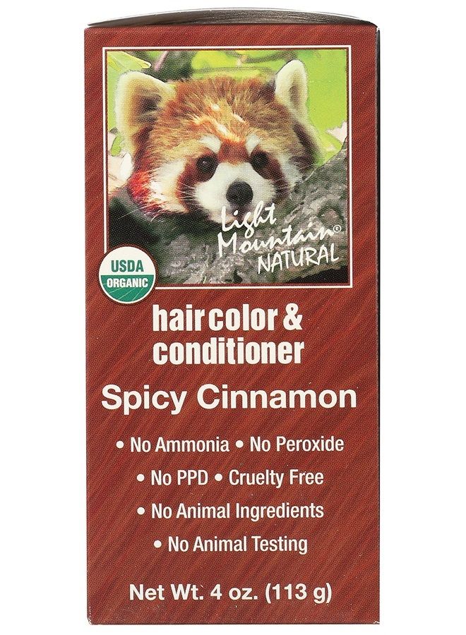 Light Mountain Henna Hair Color & Conditioner, Spicy Cinnamon - Organic Henna Leaf Powder, Pure Botanical Semi-Permanent Hair Color with Conditioning Benefits, 4 Oz - Image 3