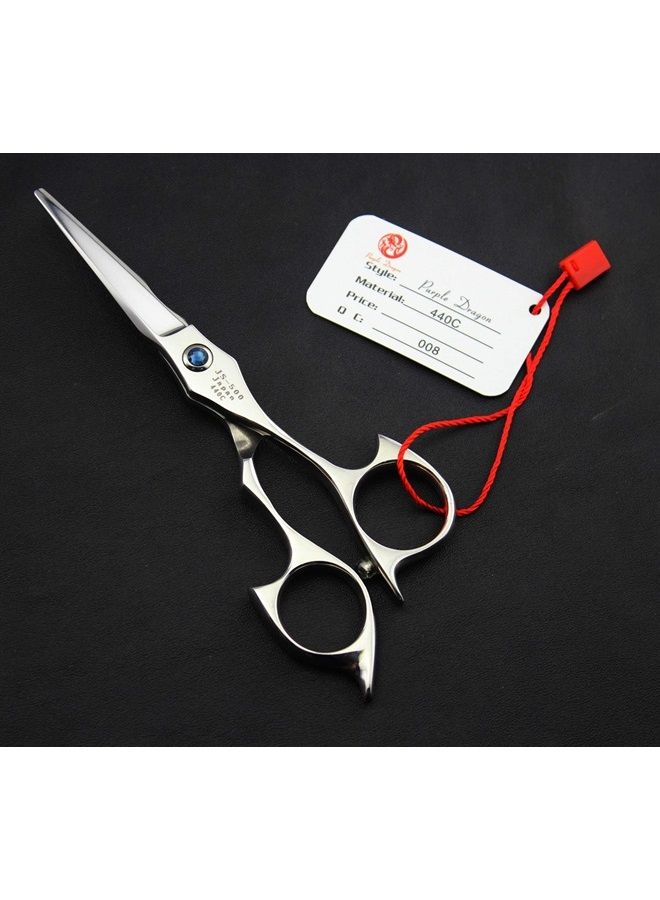 Purple Dragon 5.0 inch 440C Sliver Salon Hair Cutting Scissors Barber Shears with Bag- Perfect for Professional Hairdresser - Image 4