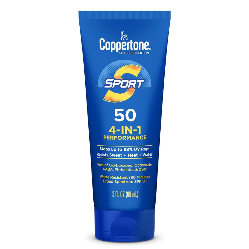 Coppertone SPORT Sunscreen Lotion Broad Spectrum SPF 50 (3 Fluid Ounce) (Packaging may vary) - Image 1
