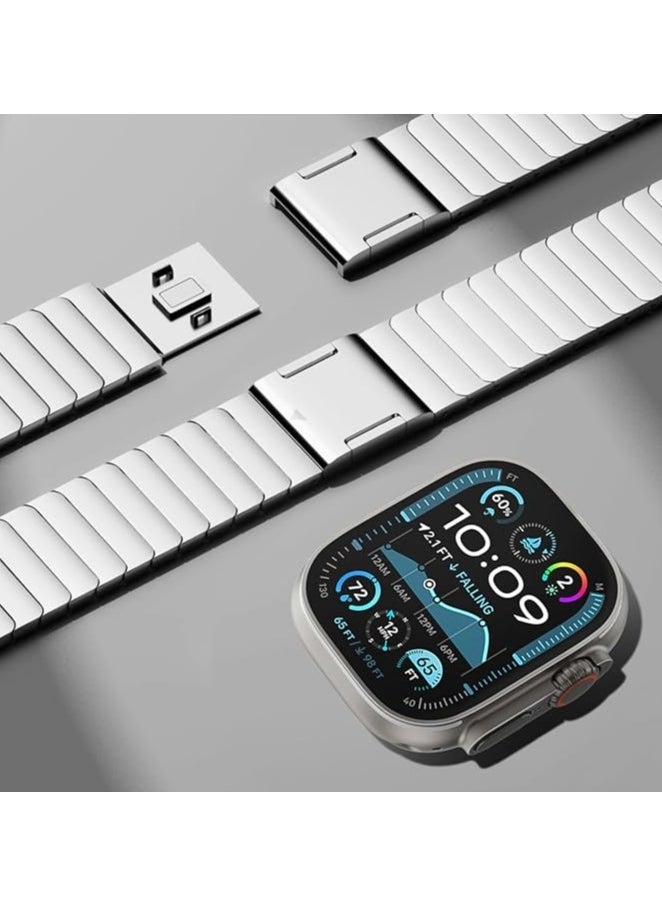 ELTRAZONE Stainless Steel Band for Apple Watch Ultra Band 49mm 45mm 44mm 42mm 38mm 40mm 41mm, Metal Strap with Folding Clasp for Apple Watch Series 8 7 6 5 4 3 2 1 for Men - Image 3