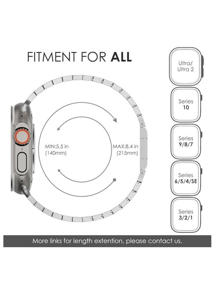 ELTRAZONE Stainless Steel Band for Apple Watch Ultra Band 49mm 45mm 44mm 42mm 38mm 40mm 41mm, Metal Strap with Folding Clasp for Apple Watch Series 8 7 6 5 4 3 2 1 for Men - Image 4