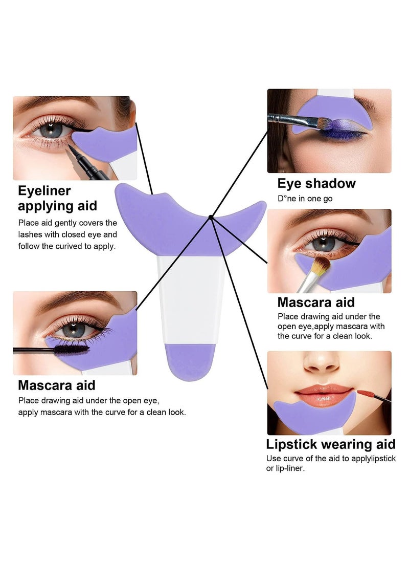 MMG - Multi functional Eye Makeup Stencil Mascara Shield Guard Applicator Eyelash Pads Eyeliner Eyeshadow Applicator Aid Tool Reusable Eyeliner Eyeshadow Guide Tool for Women, Beginners - Image 1
