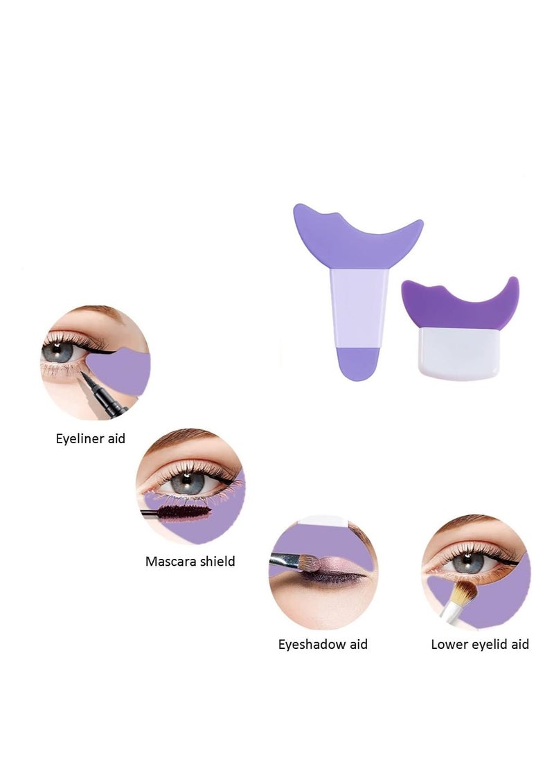 MMG - Multi functional Eye Makeup Stencil Mascara Shield Guard Applicator Eyelash Pads Eyeliner Eyeshadow Applicator Aid Tool Reusable Eyeliner Eyeshadow Guide Tool for Women, Beginners - Image 1