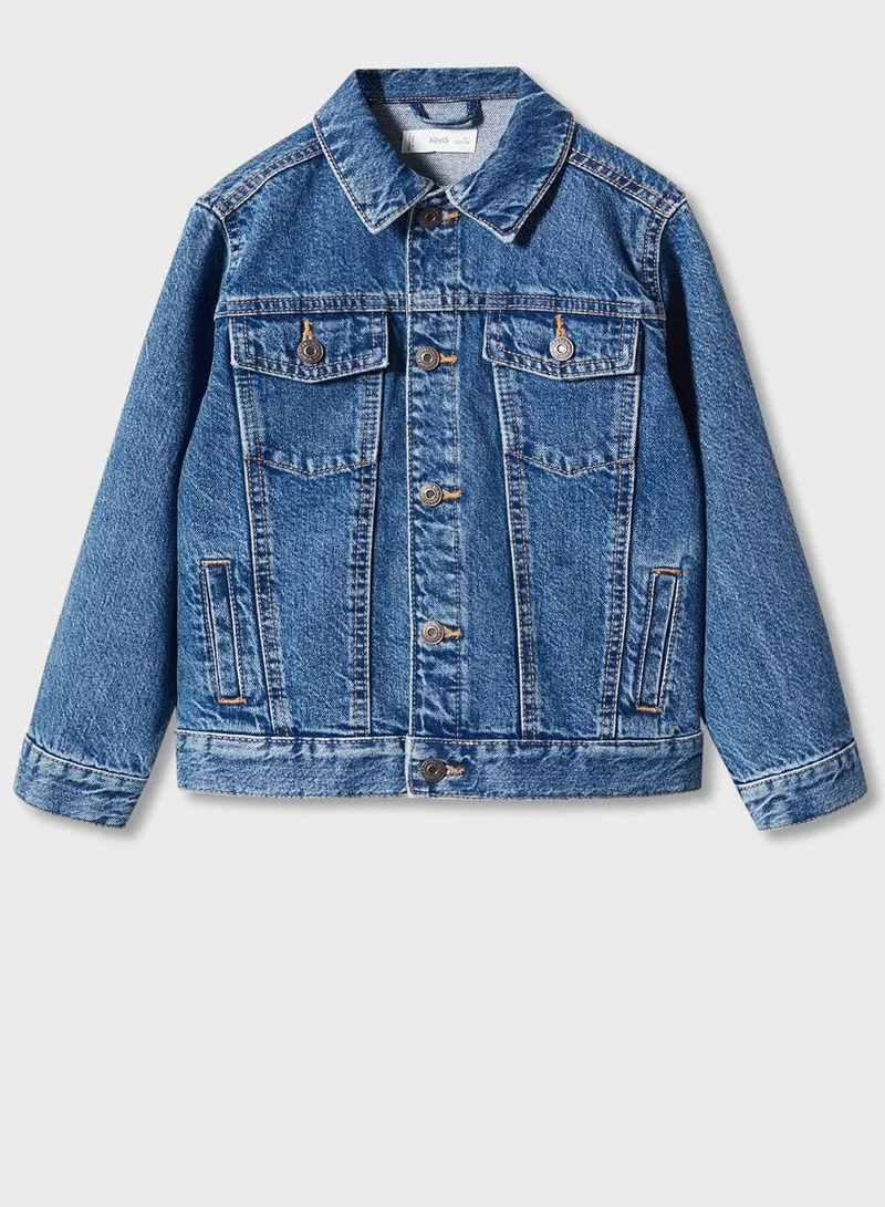 MANGO Kids Denim Bomber Jacket