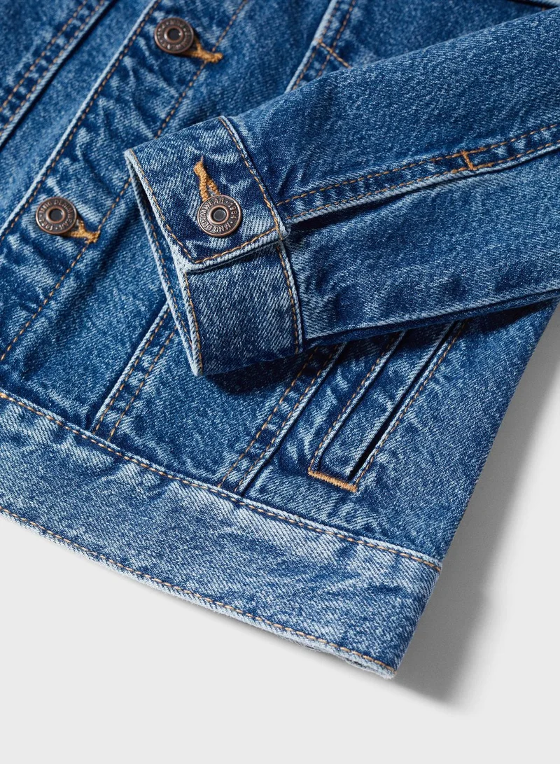MANGO Kids Denim Bomber Jacket