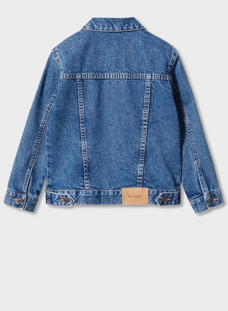 MANGO Kids Denim Bomber Jacket