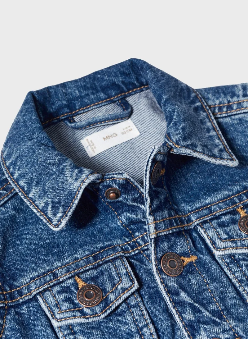 MANGO Kids Denim Bomber Jacket