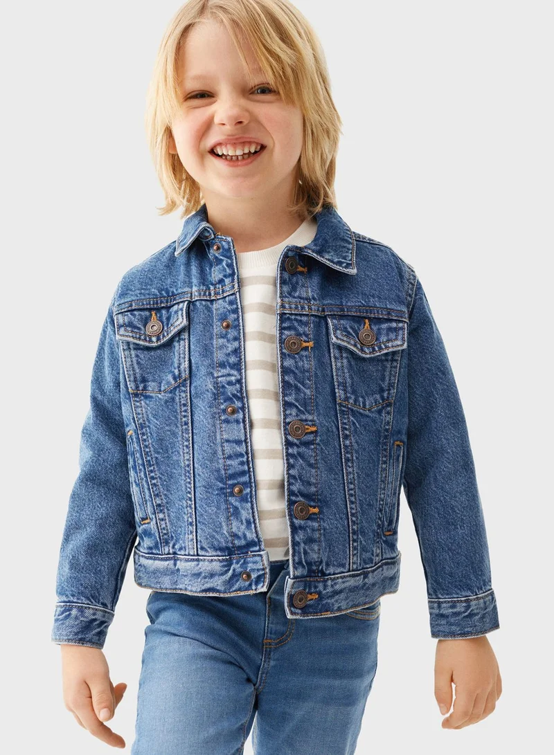 MANGO Kids Denim Bomber Jacket