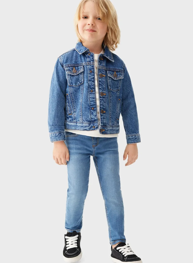 MANGO Kids Denim Bomber Jacket