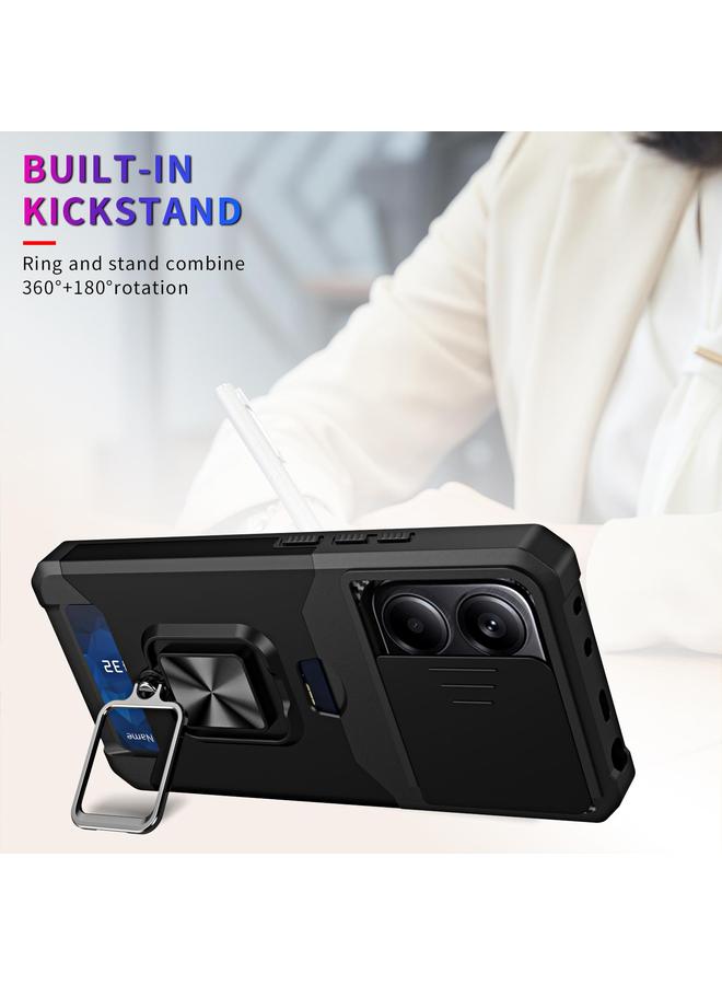 اس-توب جراب لهاتف Redmi Note 14 4G مقاس 163 مم مزود بكاميرا وفتحة بطاقة من البولي كربونات والبولي يوريثان الحراري - Image 5