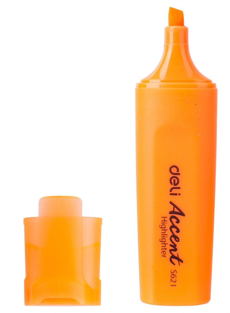 Deli هايلايتر برتقالي 1-5 مم دلي شيسل عبوة من 10 قطع - Image 2