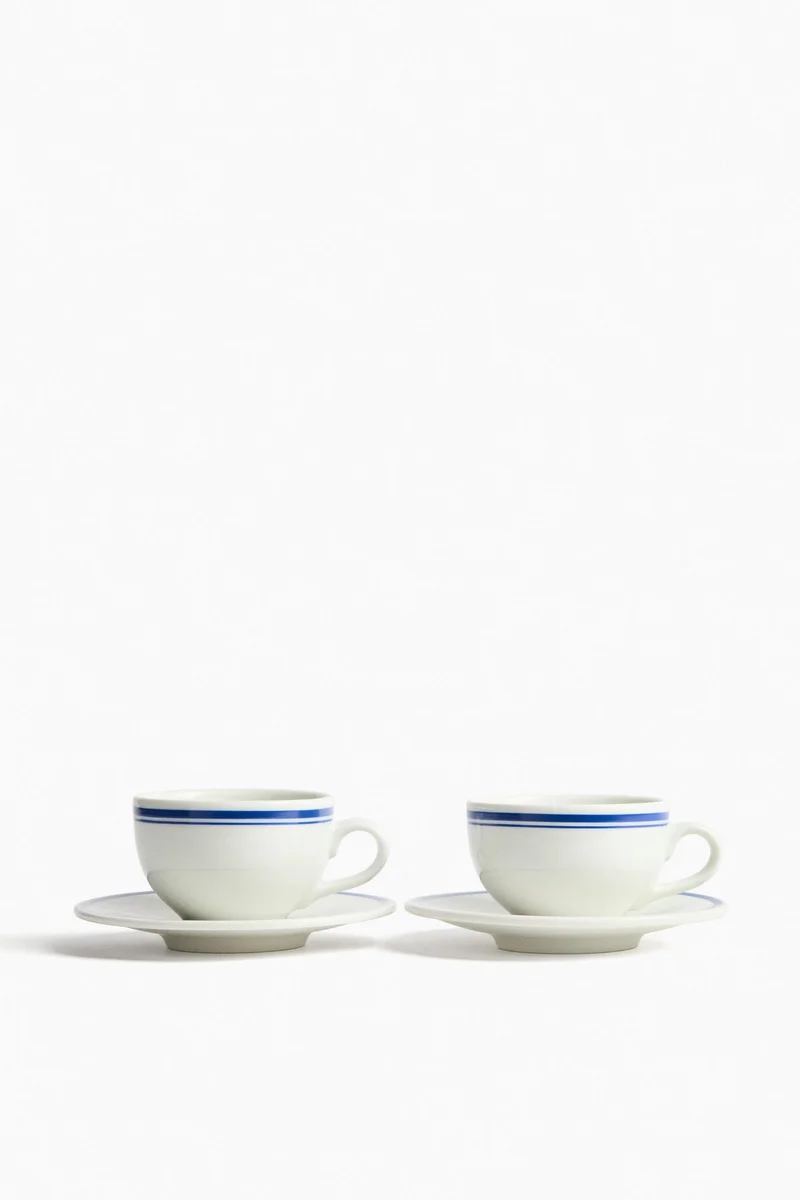 H&M 2-pack cappuccino cup and saucer