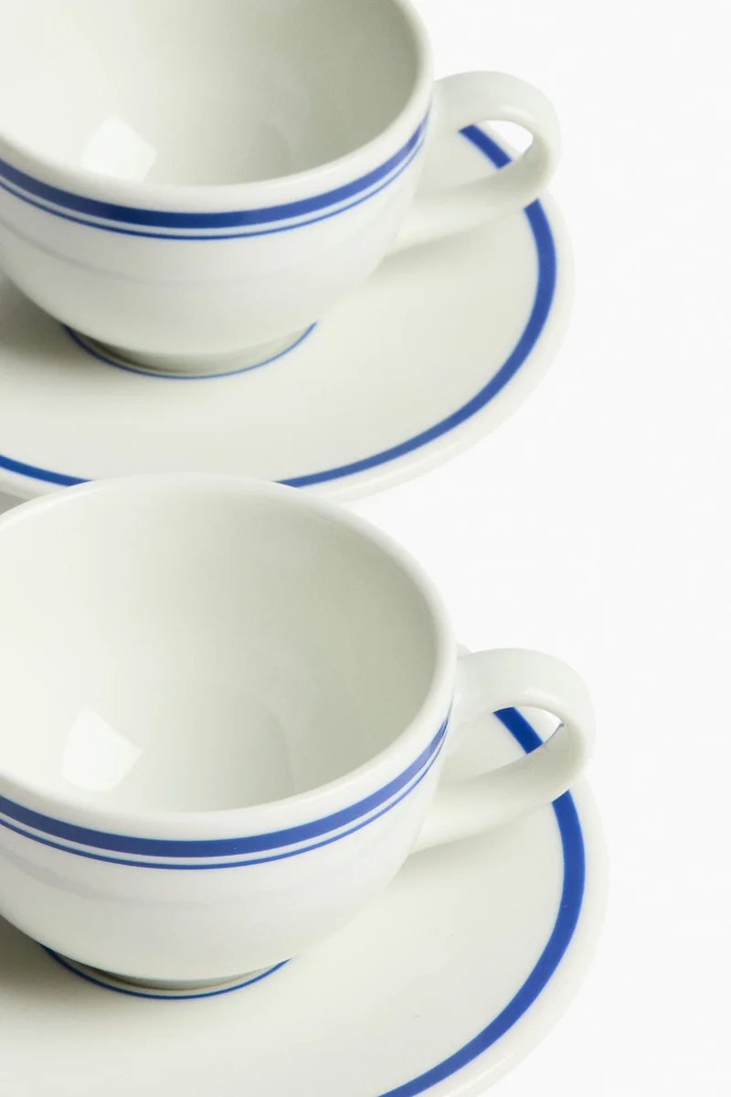 H&M 2-pack cappuccino cup and saucer