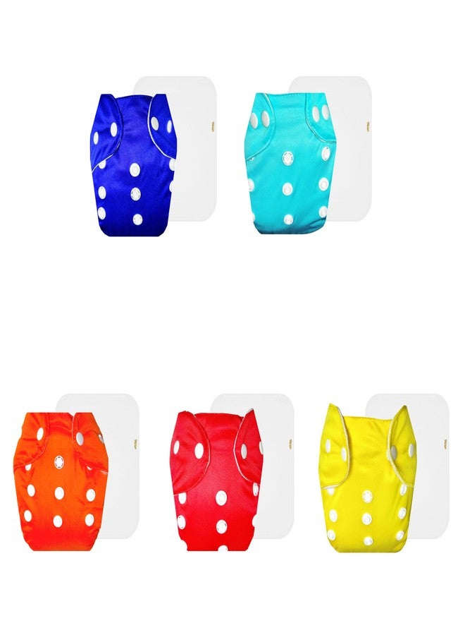 Dumbledo Lite Cloth Diaper with Cotton Insert (Pack of 5) | Hypoallergenic | Leakproof | Quick Dry | Everyday Diapering Essential | 3 Months - 2 Years | Unisex Baby - Image 1