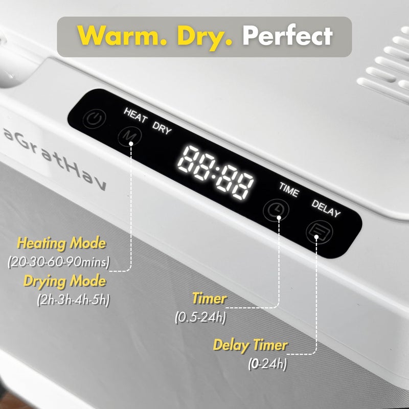 aGratHav Towel Warmer for Bathroom, Foldable Towel Warmer Bucket, Blanket Warmer, Extra-Large 35L Fast Heating, Heating & Drying Modes & Timer, ETL Certification, 6 Free Fragrance Discs, White - Image 4