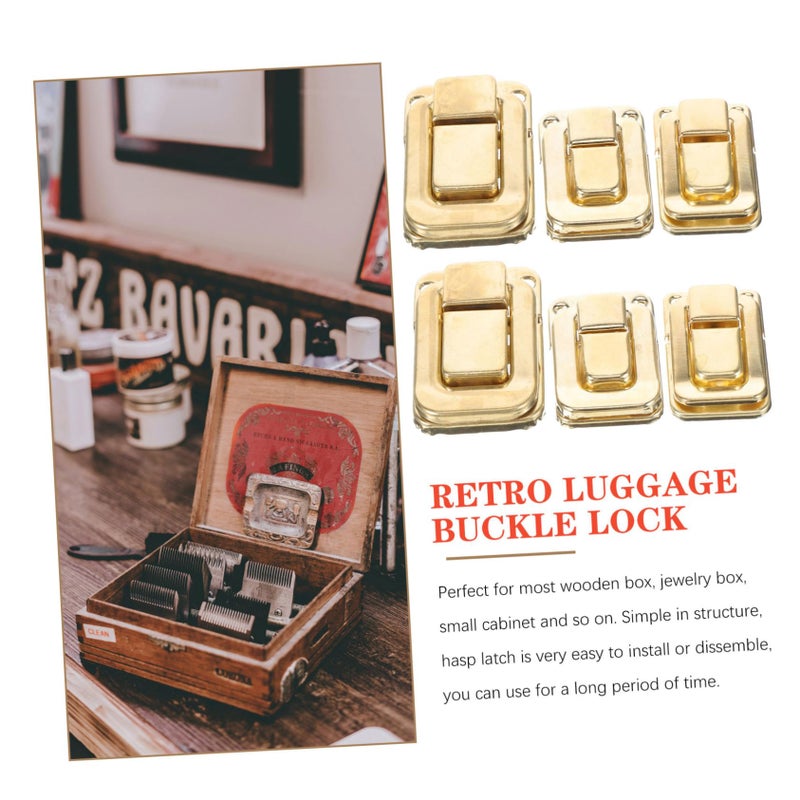6Pcs Retro Luggage Buckle Lock Box Hasp Jewelry Box Clasp Smooth Texture - Image 4