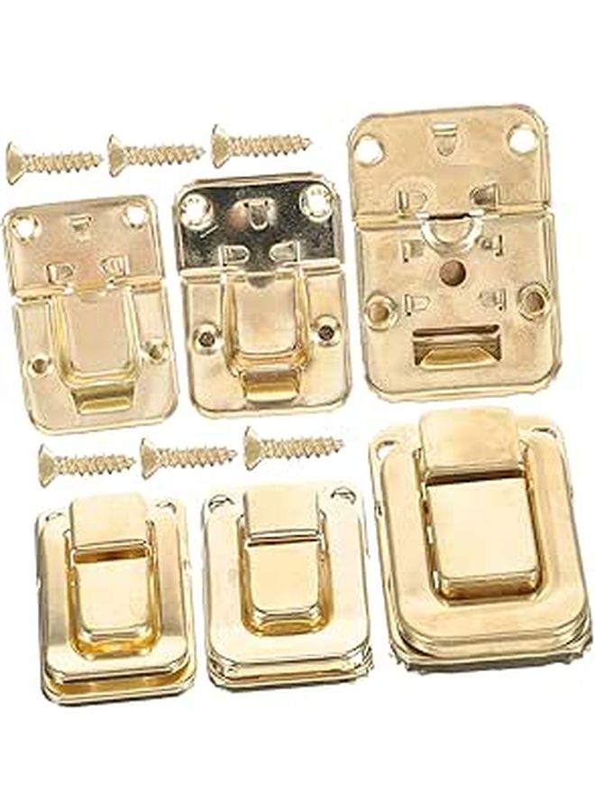 6Pcs Retro Luggage Buckle Lock Box Hasp Jewelry Box Clasp Smooth Texture - Image 1