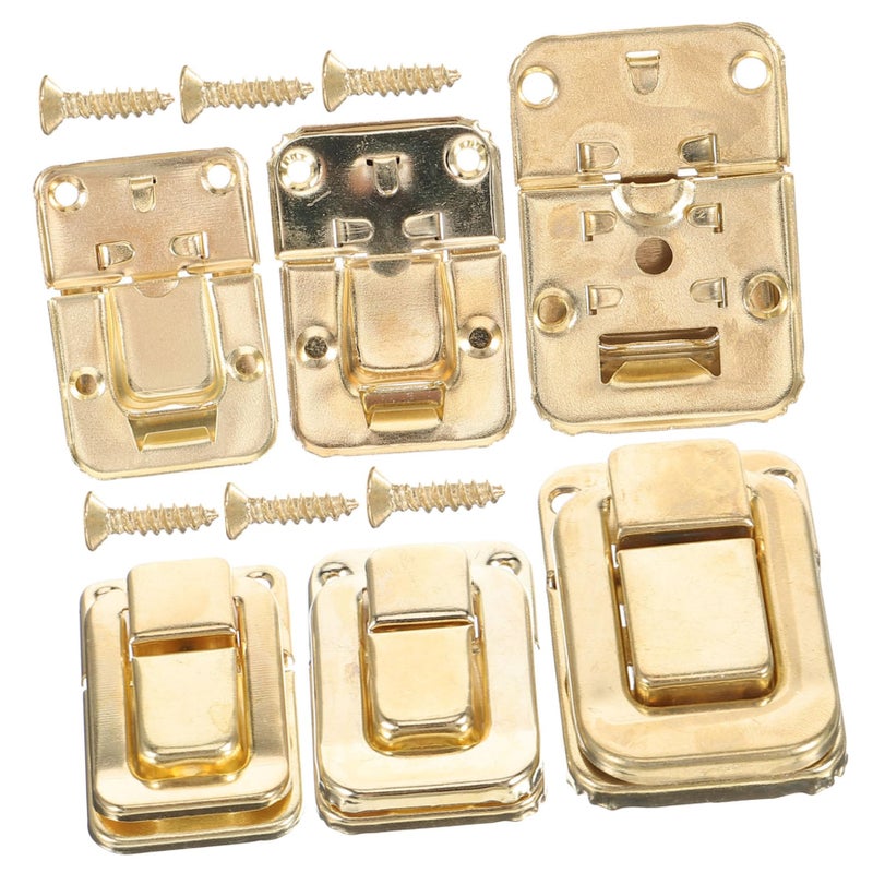 6Pcs Retro Luggage Buckle Lock Box Hasp Jewelry Box Clasp Smooth Texture - Image 2