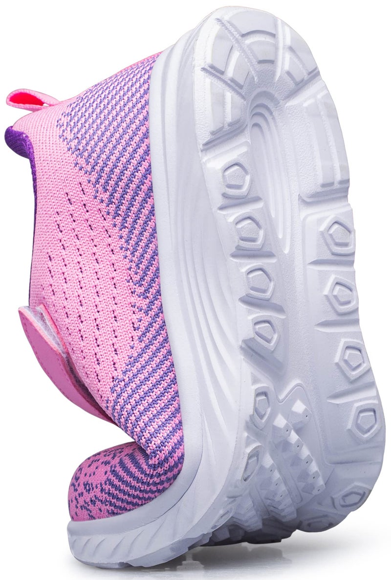MURDESOT Kids Shoes Toddler Boys Girls Athletic Running Sports Strap Sneakers for Toddler/Little Kid/Big Kid 10 Pink&Purple - Image 3