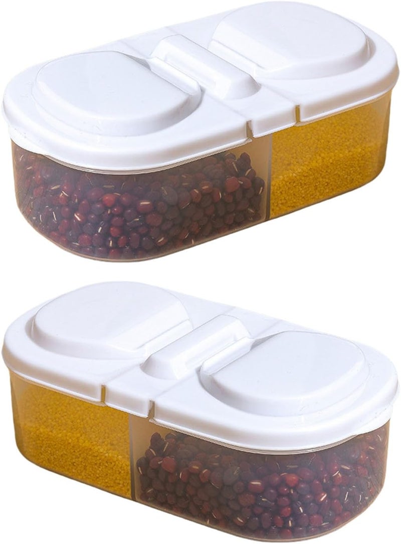 White Leakproof Compartment Box With Clear Lid For Travel School Home Storage Snacks Organizer - Image 1