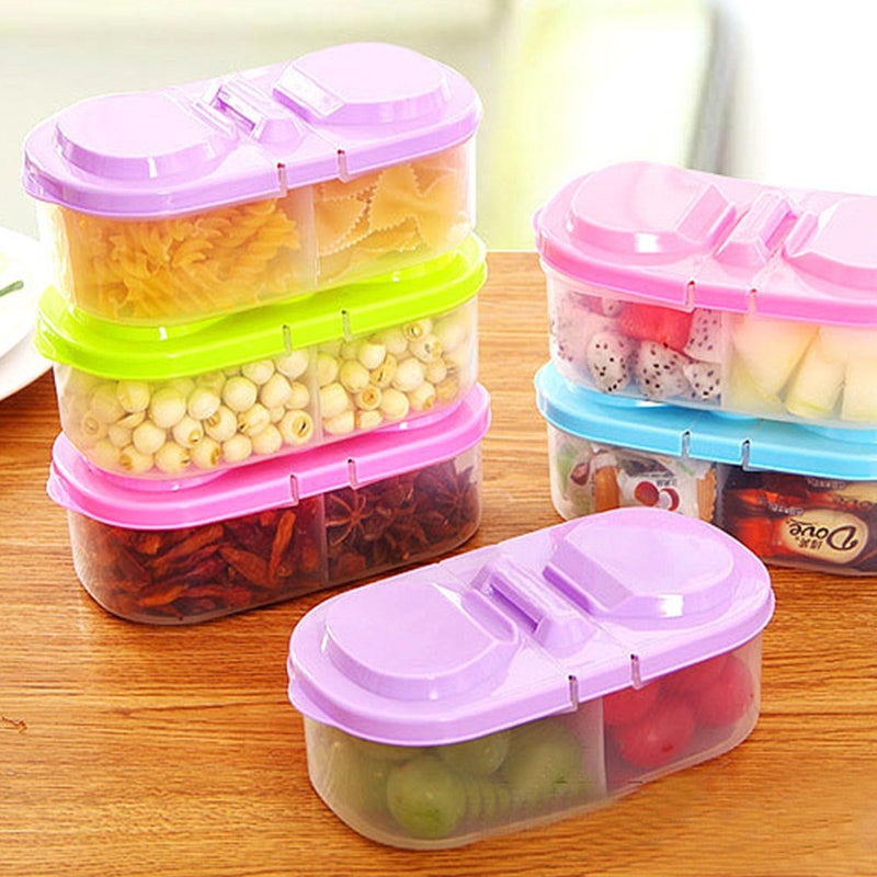 White Leakproof Compartment Box With Clear Lid For Travel School Home Storage Snacks Organizer - Image 5