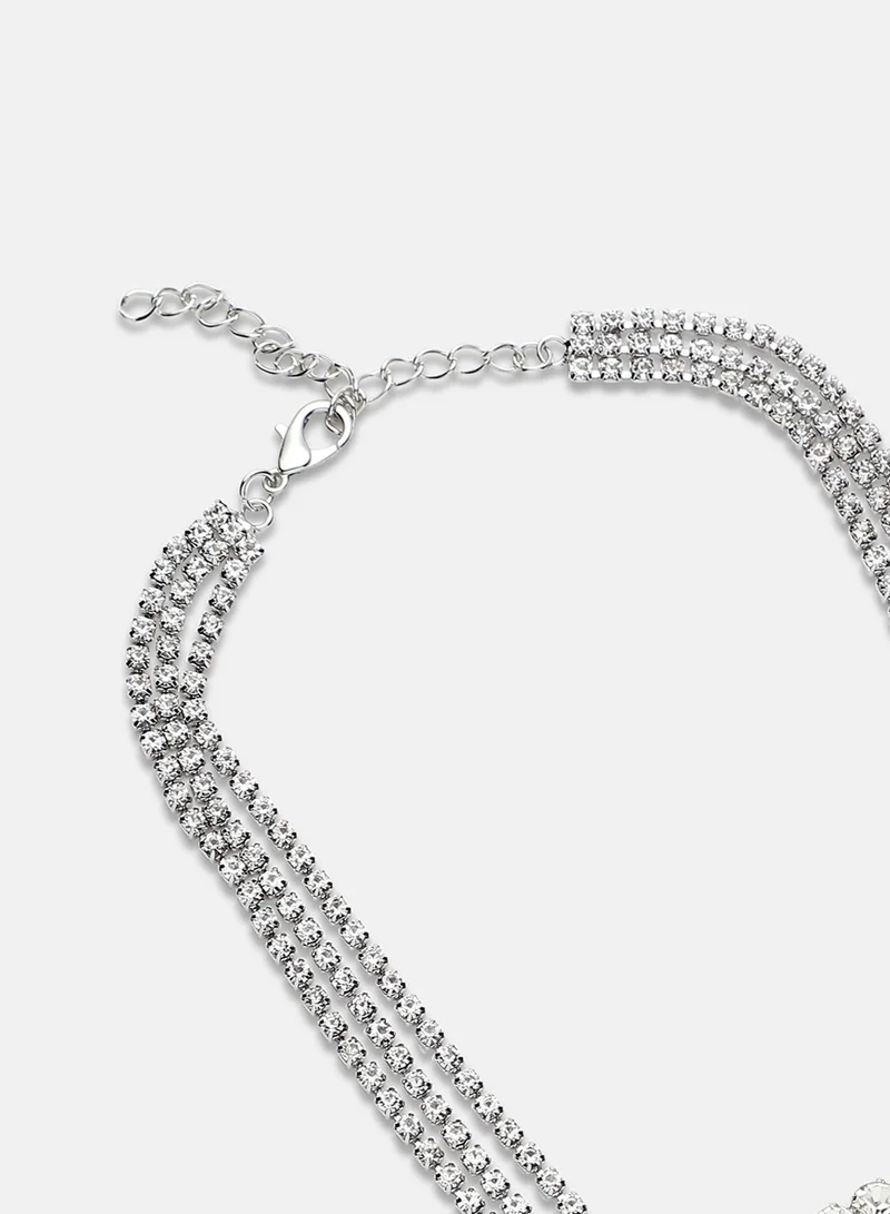 SOHI Minimal Bling Multi-Layer Artificial Necklace Jewellery