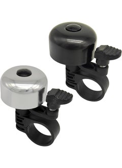 Umiwin Bike Bell, Cute Mini Bicycle Bell, Crisp Bike Bells for Adults and Kids, Bicycle Bells for Handlebars, Loud Cycling Ring Bell for Road Bike Mountain Bike Scooter - 2 Pack Black Silver  - Image 1