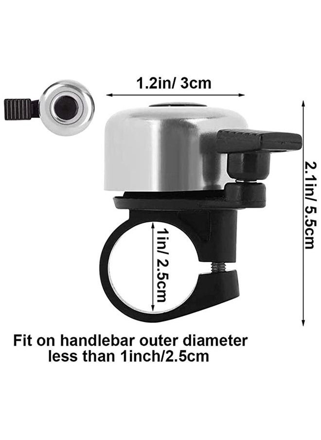 Umiwin Bike Bell, Cute Mini Bicycle Bell, Crisp Bike Bells for Adults and Kids, Bicycle Bells for Handlebars, Loud Cycling Ring Bell for Road Bike Mountain Bike Scooter - 2 Pack Black Silver  - Image 5