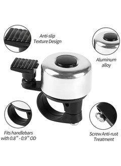 Umiwin Bike Bell, Cute Mini Bicycle Bell, Crisp Bike Bells for Adults and Kids, Bicycle Bells for Handlebars, Loud Cycling Ring Bell for Road Bike Mountain Bike Scooter - 2 Pack Black Silver  - Image 4