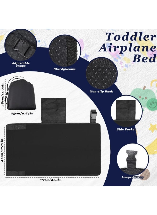 Chabeia Baby Airplane Bed, Kids Airplane Seat Extender Travel Bed, Kids Airplane Travel Essentials, Airplane Must Have for Toddlers, Baby Portable Plane Bed Foot Rest for Flights (black) - Image 2