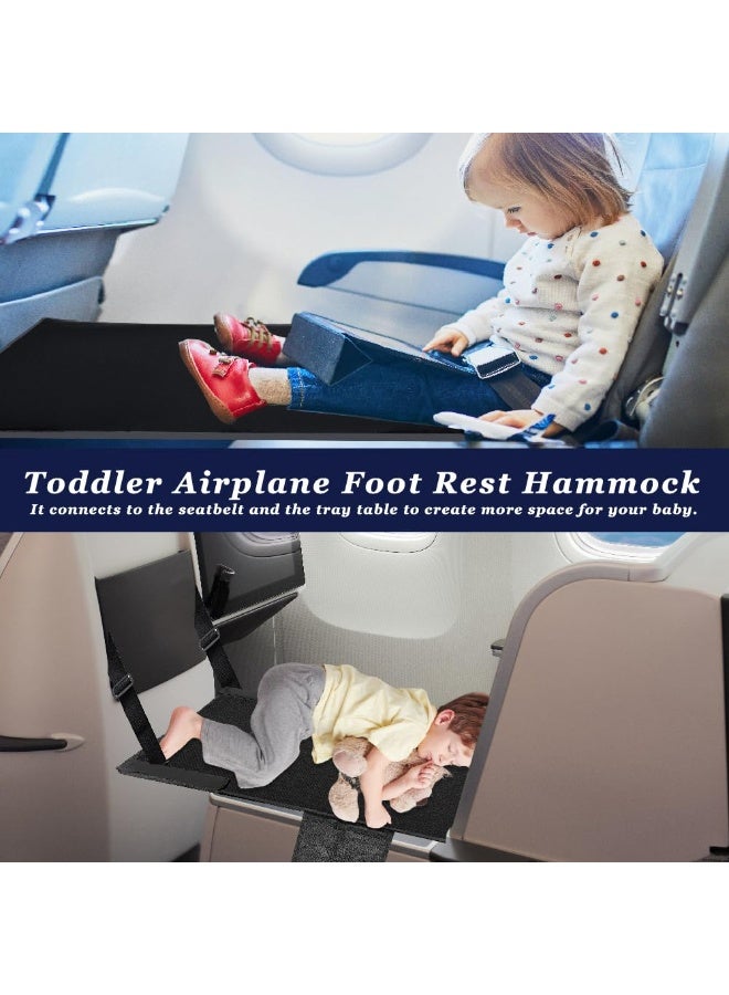 Chabeia Baby Airplane Bed, Kids Airplane Seat Extender Travel Bed, Kids Airplane Travel Essentials, Airplane Must Have for Toddlers, Baby Portable Plane Bed Foot Rest for Flights (black) - Image 3