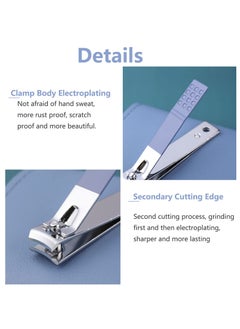 Excefore Nail Clippers Manicure Set,Professional Nail Clippers Kit,Professional Nail Clippers Kit,16 pcs Stainless Steel Nail Care Tools Grooming Kit with Luxurious Travel Leather Case, for Men Women (Blue)  - Image 4
