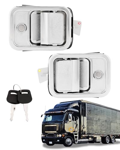 Gledewen Exterior Door Handle Set Compatible with 20032014 Freightliner Argo Century Class Columbia Coronado Outside Front Left Right Side Door Handles w Lock Cylinders Keys OE 7605201 7605202 - Image 1