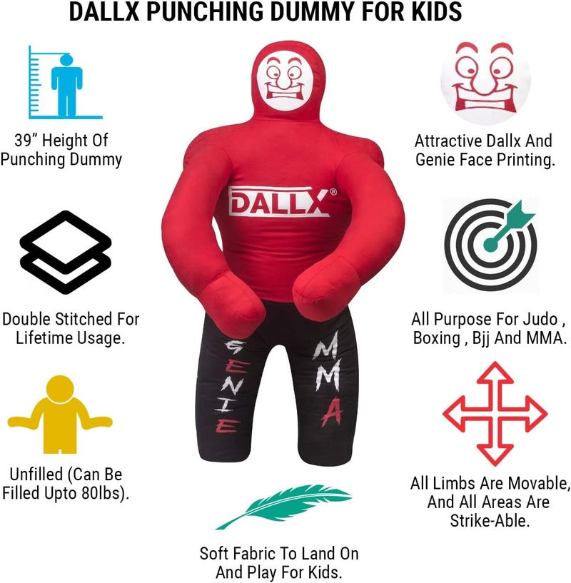 DALLX Kids Grappling Dummy for Fitness Training Practice Wrestling Judo Karate MMA Punching Dummy for Kids Jiu-Jitsu - UNFILLED - Image 2