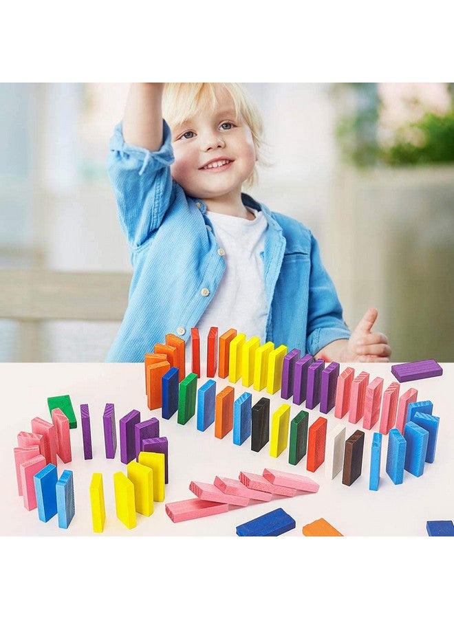 في جراسب مكعبات دومينو سوبر من VGRASSP، 120 قطعة، دومينو خشبي بكميات كبيرة، 12 لونًا - لعبة مكعبات بناء، لعبة سباق تعليمية للأطفال لحفلات أعياد الميلاد - Image 4