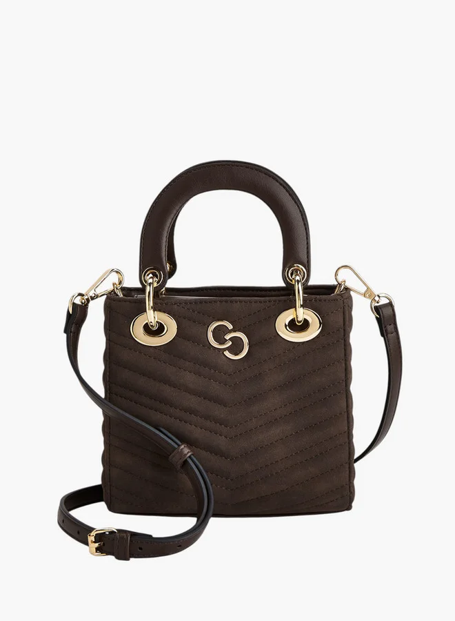 سيليست Women Quilted Tote Bag with Detachable Strap and Zip Closure