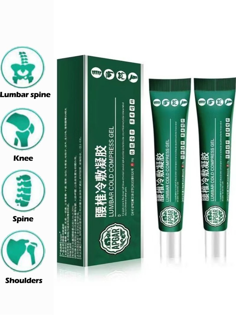 APDMP 2 Packs of Lumbar Cold Compress Gel, Relieve Joint Pain, Cervical and Lumbar Disc, Knee Pain Relief, Natural Herbal Extract Joint Pain Relief Gel 40g - Image 1