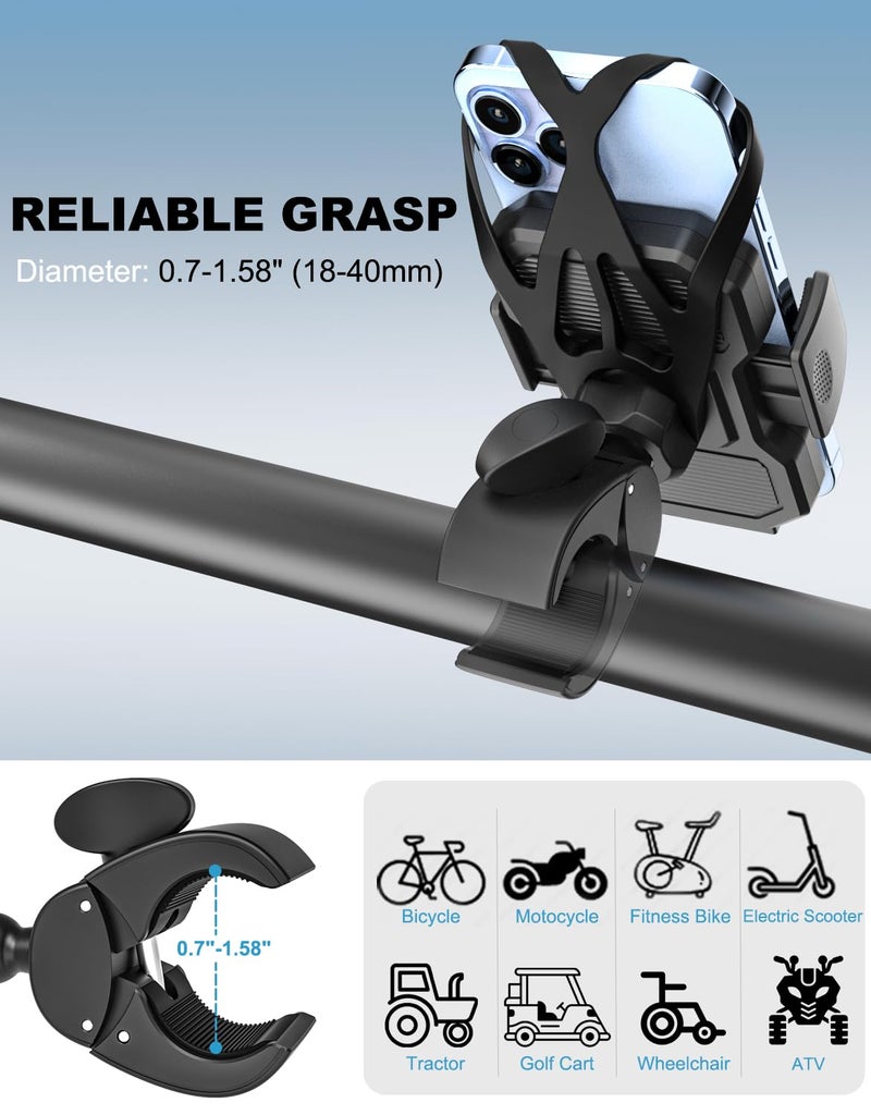 Dosvsi Tractor Phone Clamp Mount, [Upgraded Secure Tether] Stable Cellphone Clip for Forklift/Farming Machine, Front Loader Clip Holder for iPhone 16 15 14, Galaxy S25 S24, 4-7" Phone with Thick Case - Image 3