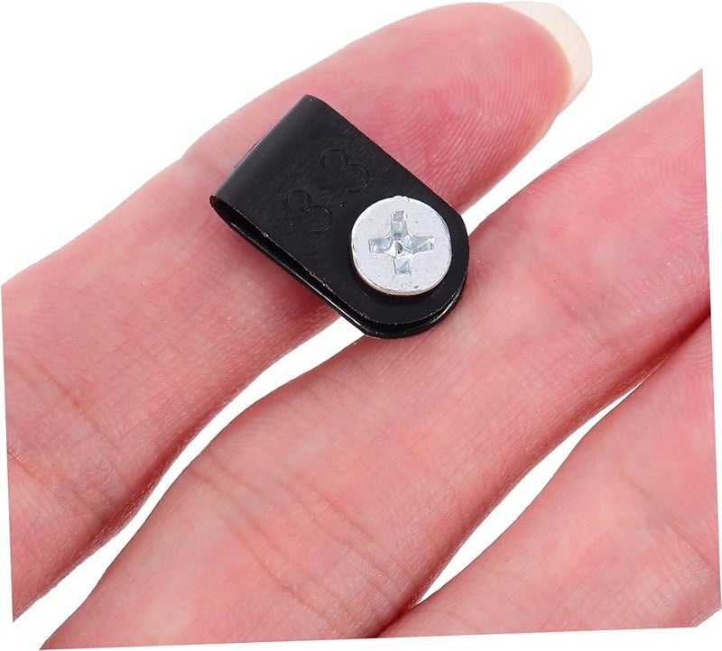 Black Nylon Cable Clamps 100pcs Wire Fasteners Cord Management Clips - Image 5