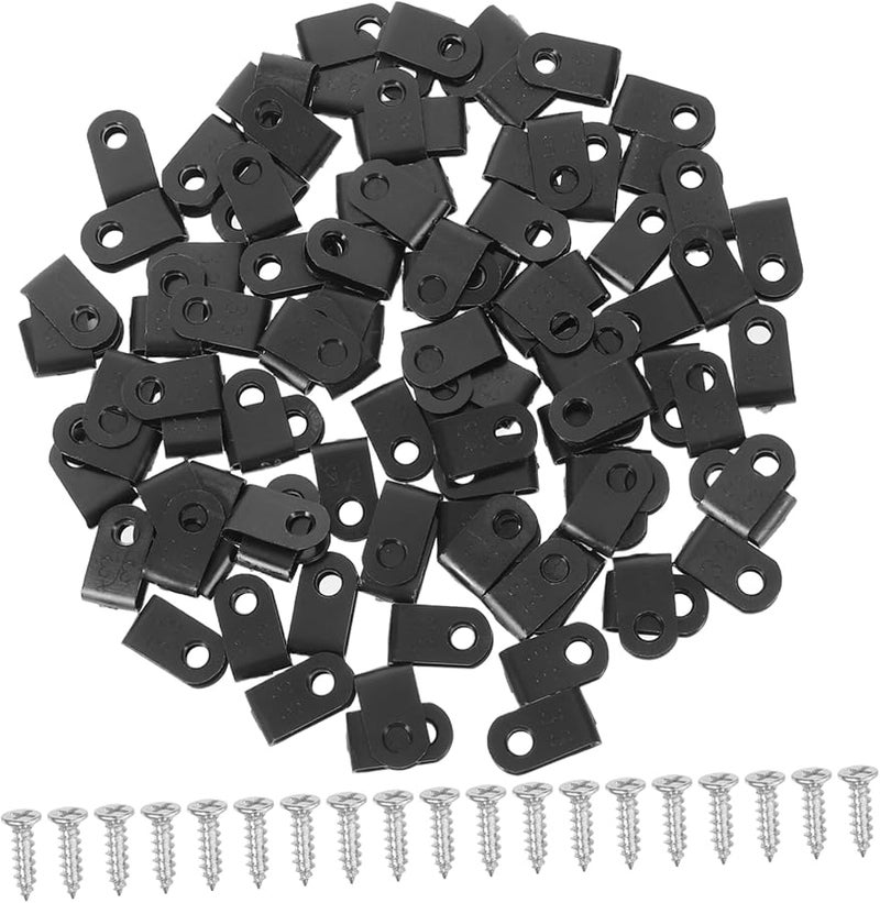 Black Nylon Cable Clamps 100pcs Wire Fasteners Cord Management Clips - Image 2