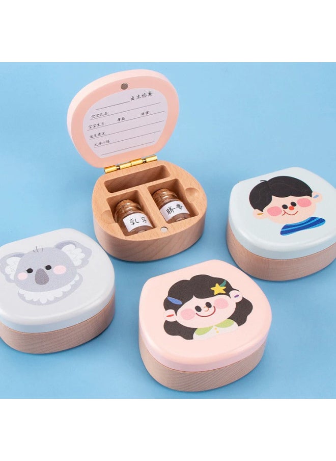 Generic - Children's Deciduous Teeth Preservation Souvenir Box Girl's Wooden Baby's Lanugo Collection Bottle Boy's Replacement Teeth Storage Box-Color:Qianyi Monkey (beech) - Image 1